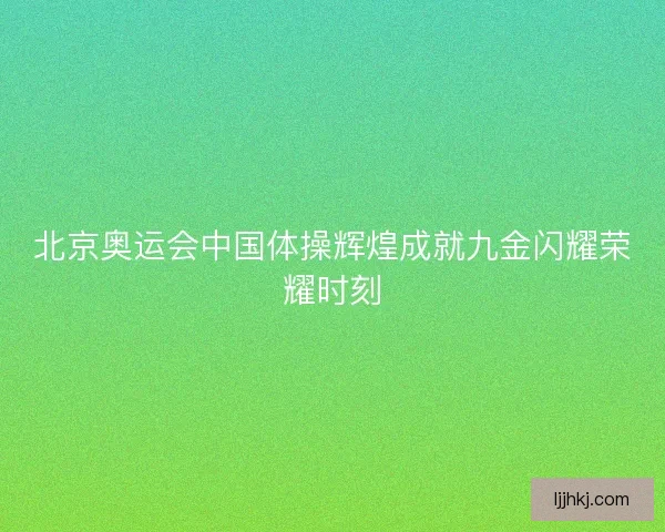 北京奥运会中国体操辉煌成就九金闪耀荣耀时刻